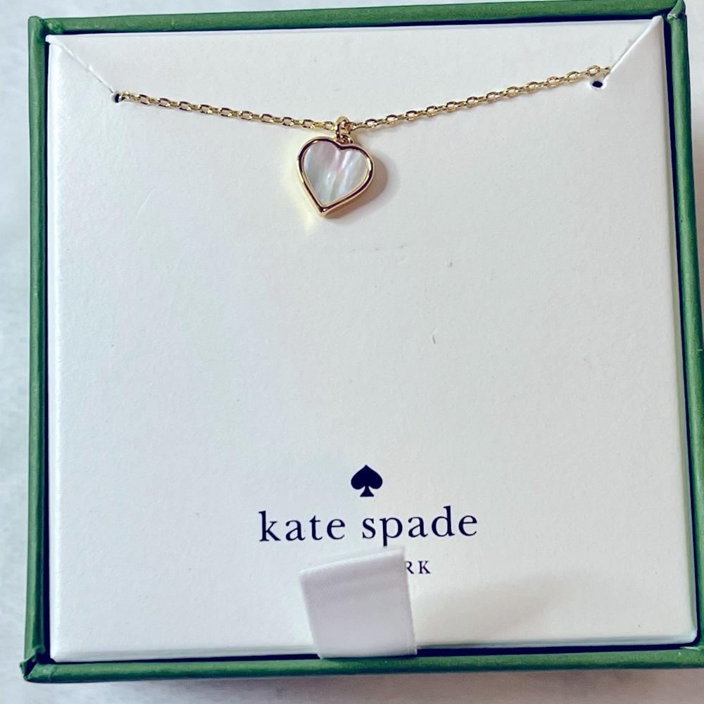 Kate Spade heart pendant with chain and box, NWT